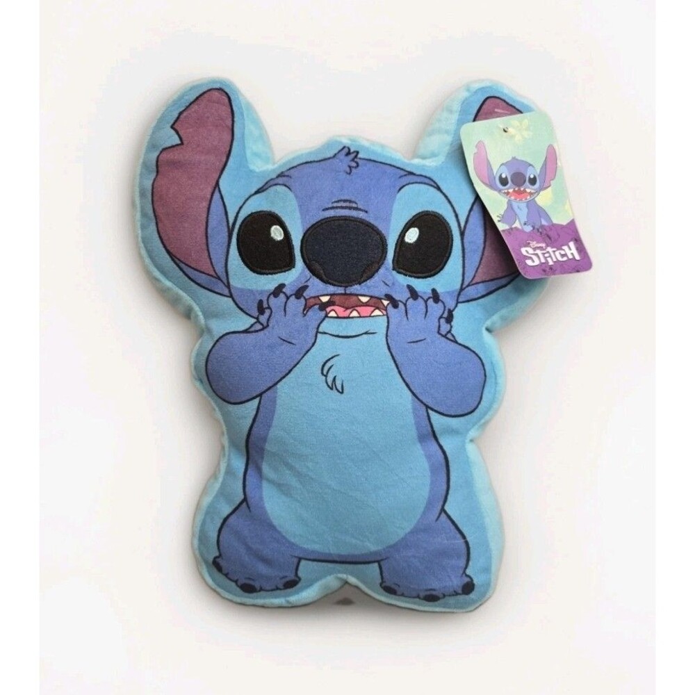 Disney Lilo & Stitch Reversible Character Figural Pillow NWT 13" Blue Room Decor